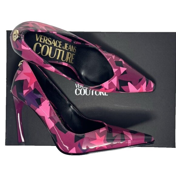 The Versace Jeans Couture Sadie Geometric Patent Pumps Shoe Size 5  EU35 - Picture 13 of 15